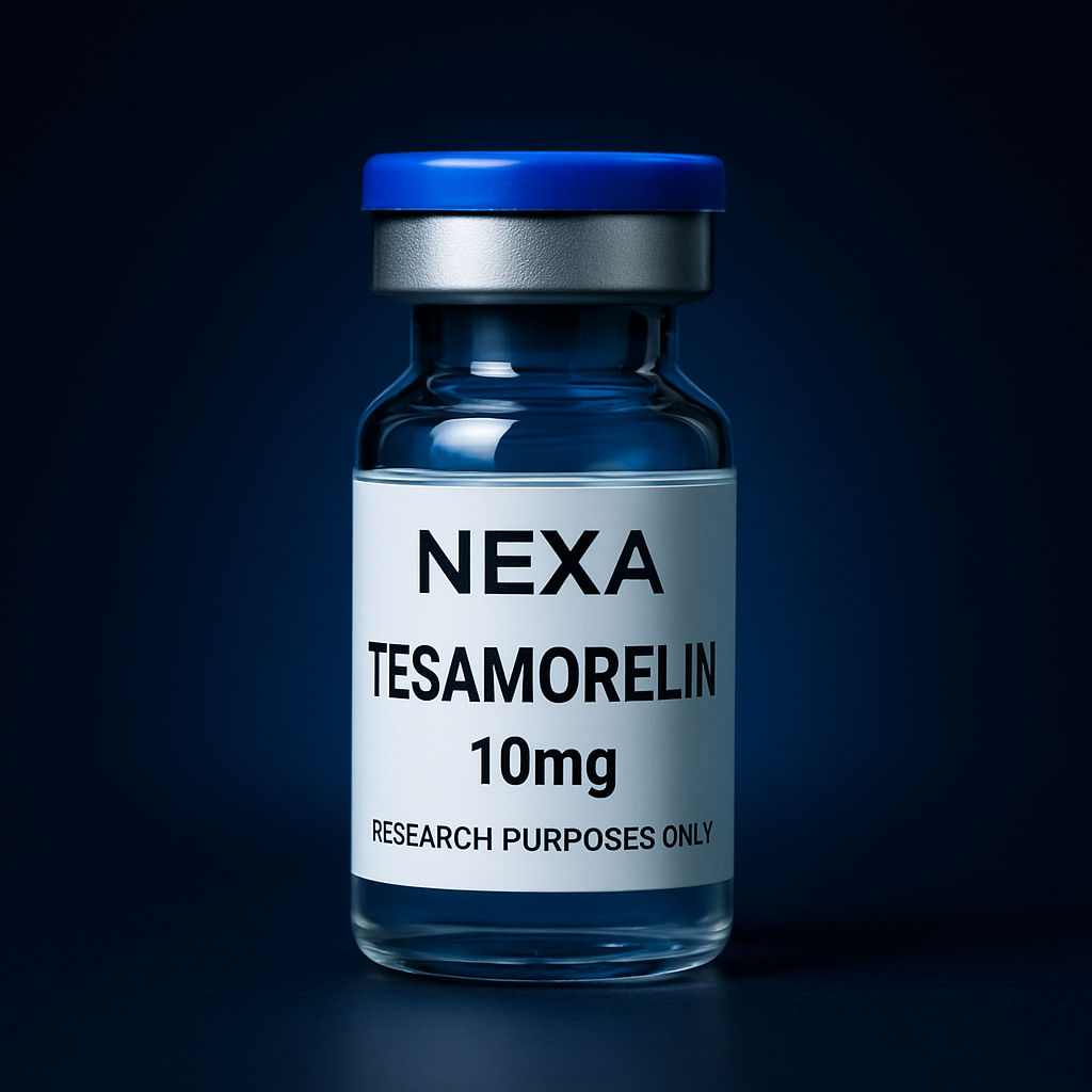 Tesamorelin research peptide vial